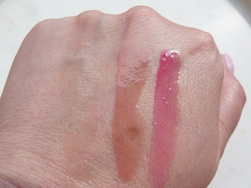 Dior Addict Lip Maximizer 007 Raspberry & 012 Rosewood 01 pink swatch swatches
