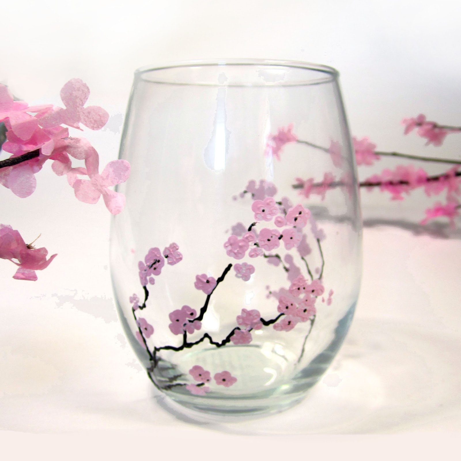 look new tumblers Designs: DIY BLOSSOM CHERRY 365 GLASS BRANCHES TUMBLERS &