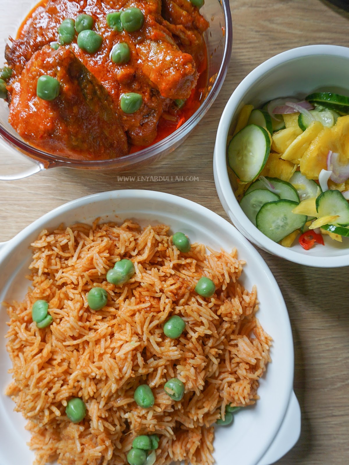 Nasi Tomato Utara Dan Ayam Masak Merah Style Kenduri  EnyAbdullah.Com