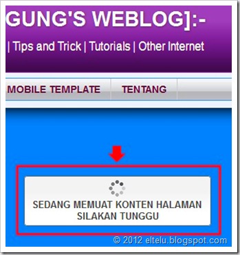 ELTELU - Tampilan Teks Pesan Pembuka Ketika Loading Halaman