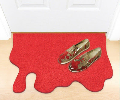 Red Blood Splatter Doormat Halloween Decor