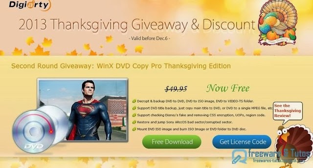 Offre promotionnelle : WinX DVD Copy Pro à nouveau gratuit !