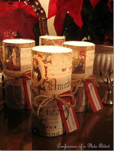CONFESSIONS OF A PLATE ADDICT Wisteria Inspired Sheet Music Candles