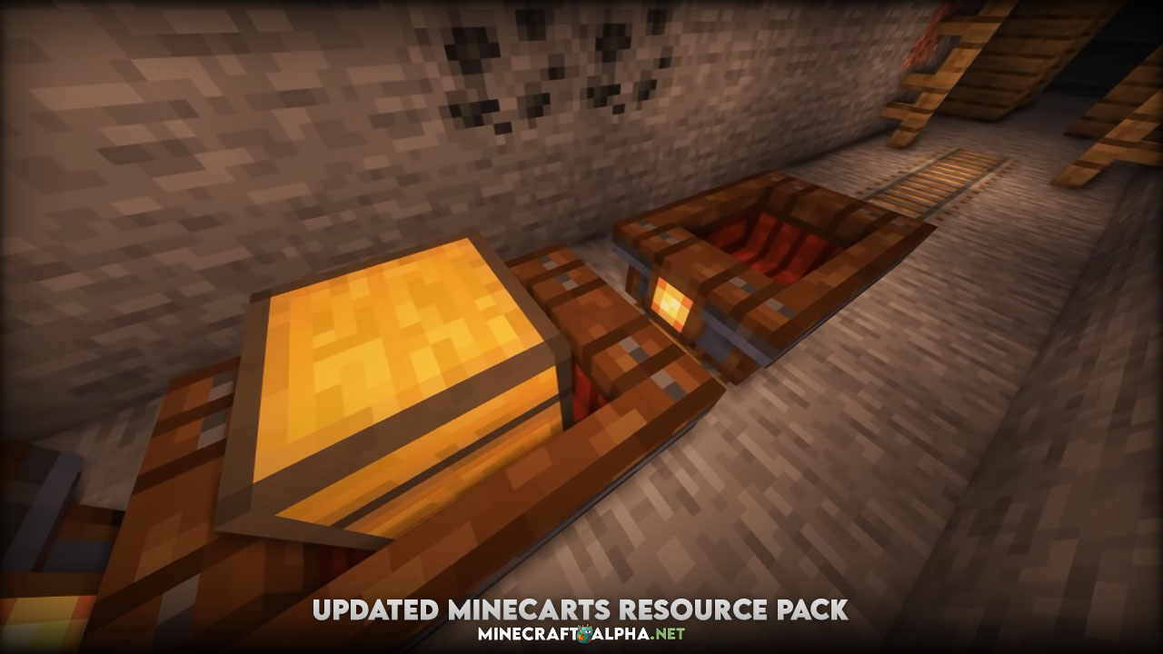 Updated Minecarts Resource Pack 1.18.2, 1.17.1 (Refurbished Minecraft Mine Wagons)