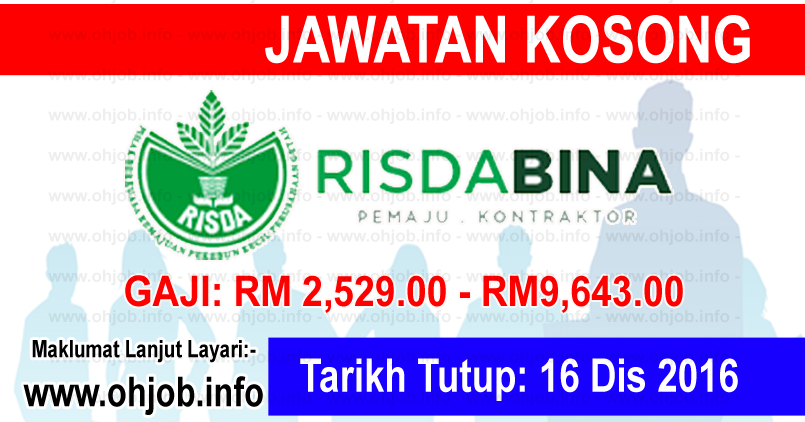 Job Vacancy at Risda Bina Sdn Bhd (BINA)  JAWATAN KOSONG 