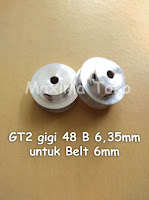 Timing Pulley GT2 Gigi 48 Teeth Bore 6,35mm 6.35mm 2GT 48T B 6.35 mm