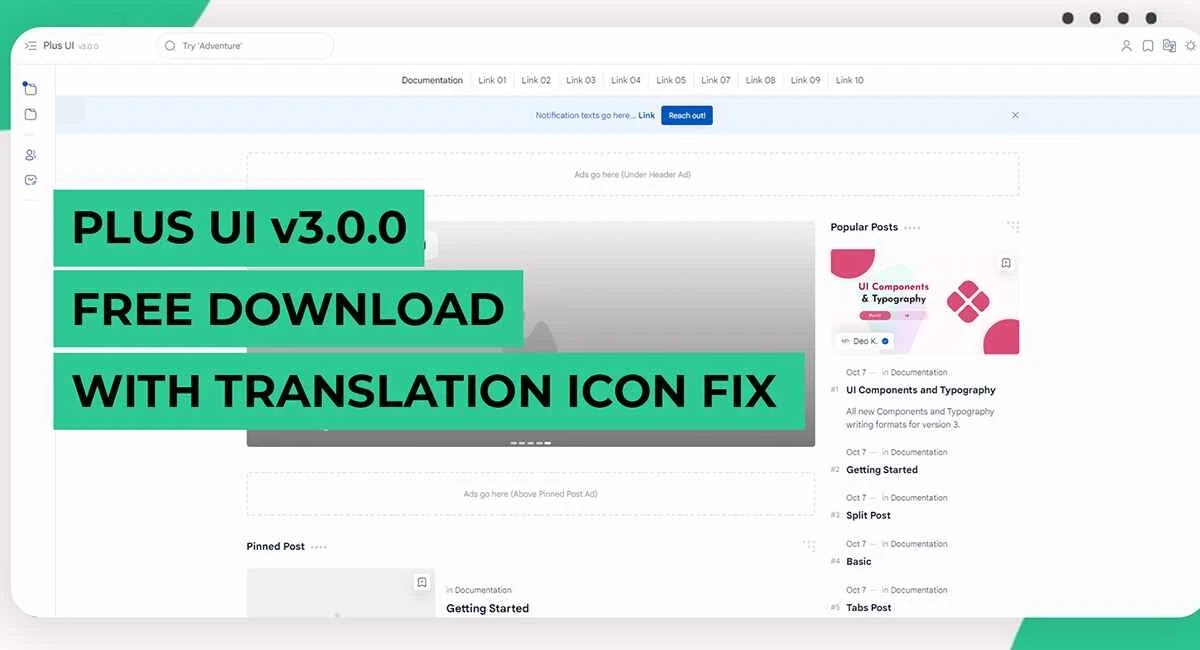 Plus UI v3.0.0 Premium Blogger Template Free Download Full Bundle