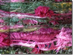 Skinny Pink and Green Scrappy Scarf