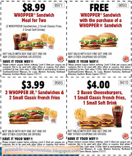 Free Printable Burger King Coupons