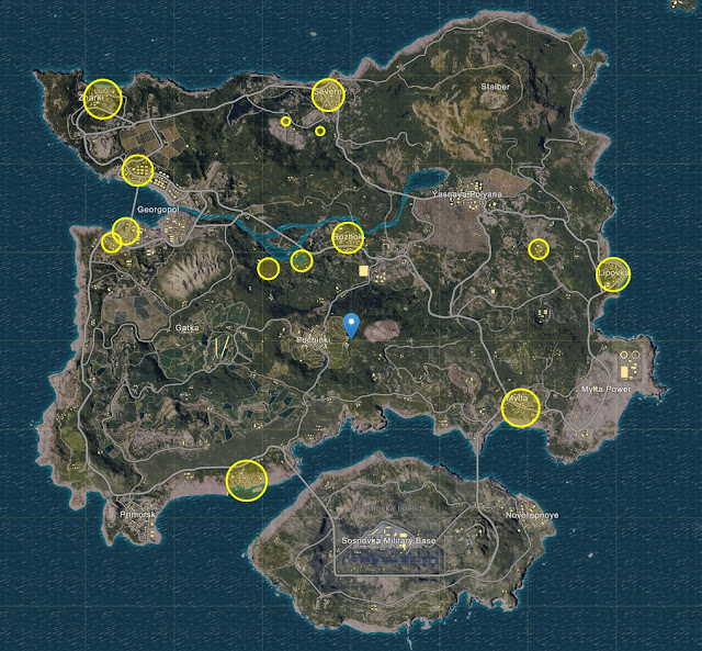 PUBG Orta Derece Loot Bolgeleri