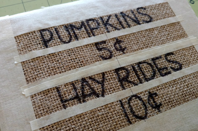 This is a fun and easy DIY burlap sign for fall.  Easy to personalize and make your own!