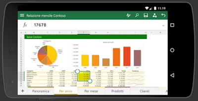 APPLICAZIONE MICROSOFT EXCEL PER SMARTPHONE E TABLET ANDROID