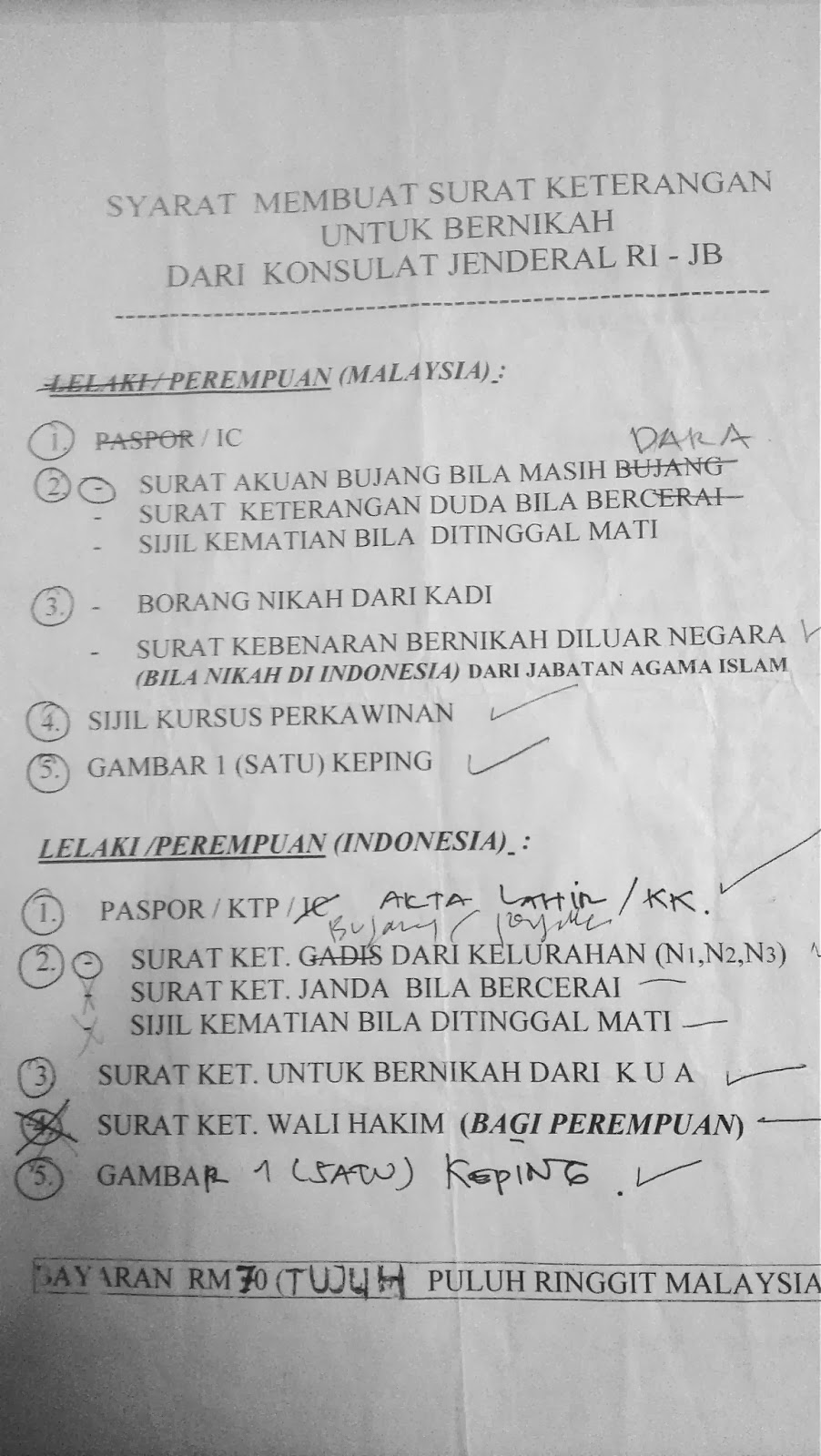 Contoh Surat Kebenaran Nikah Luar Negara Kedutaan