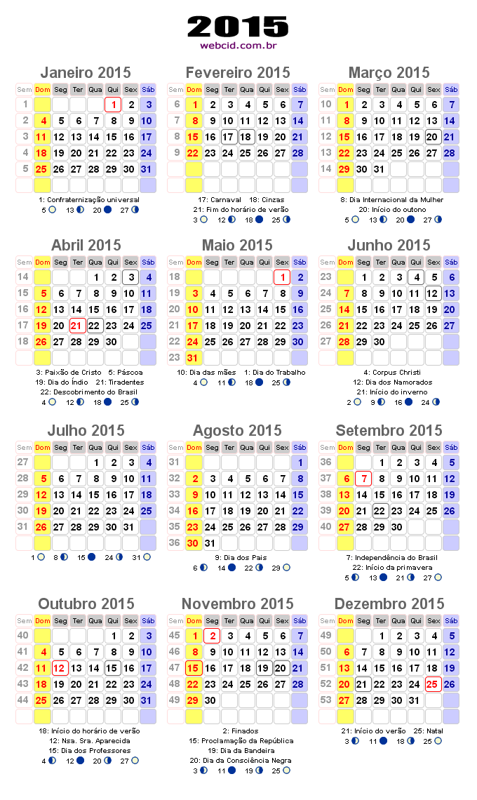 FASES DA LUA 2017 CALENDÁRIO LUNAR COM DATA E HORA