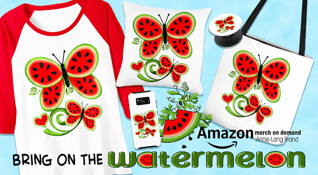 Annie Lang's Watermelon merchandise from Amazon merchant print on demand products because Annie Things Possible