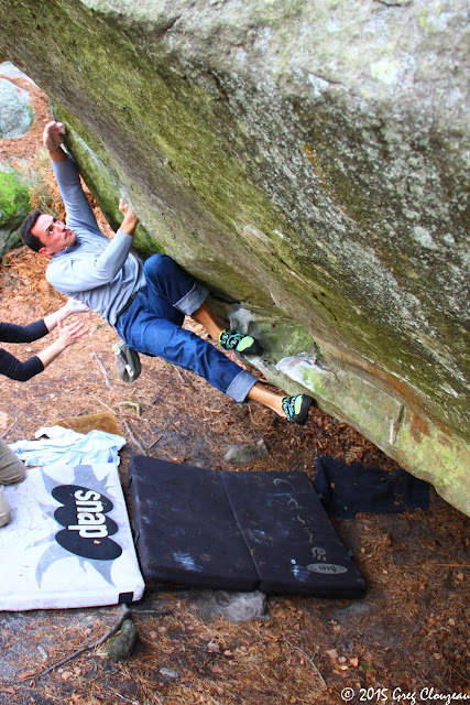 Ivan s'attaque au Vol du Bourdon, 6B+, Rocher de la Reine