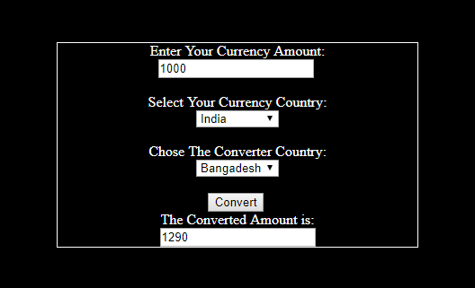 Simple JavaScript Currency Converter 