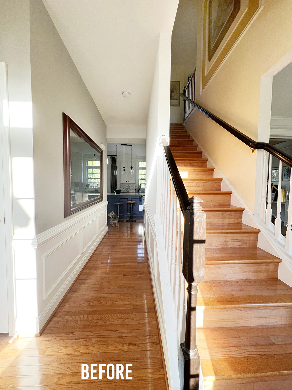 red oak no more! this 2000s staircase got a full transformation