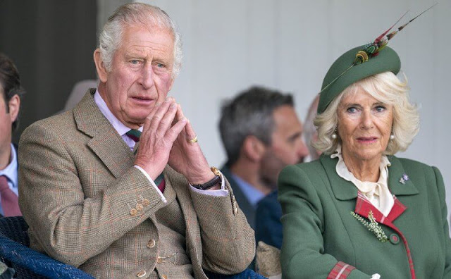 Prince Charles, Prince of Wales and Camilla, Duchess of Cornwall and Princess Anne, Princess Royal at Braemar Highland Games