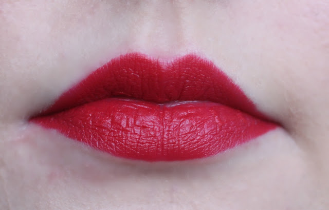 Photo of the Iracebeth Lipstick from the Urban Decay Alice Through the Looking Glass Collection on my lips