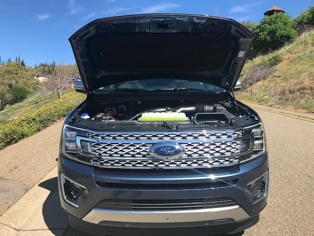 Hood up on 2020 Ford Expedition Platinum