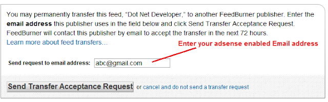 Transfer feed to Adsense