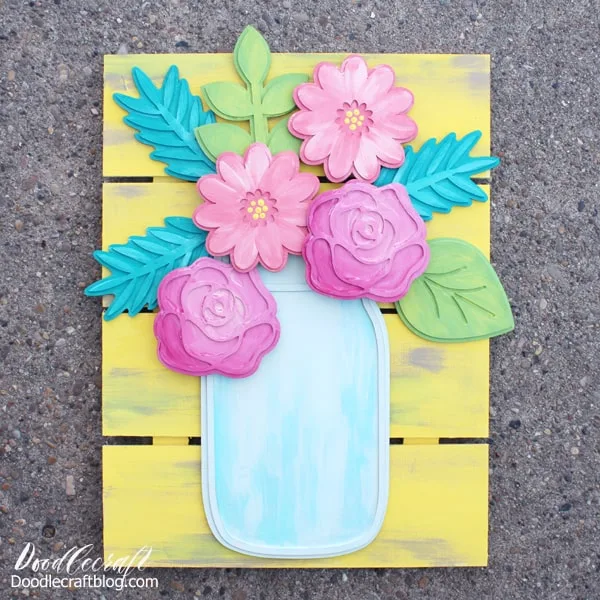 Spring Bouquet Slat Sign  Paint a big, beautiful Spring bouquet for the perfect home decor piece reminiscent of a simpler time.    Great for hanging on the door as a wreath, in the entry way or it even makes great gifts!