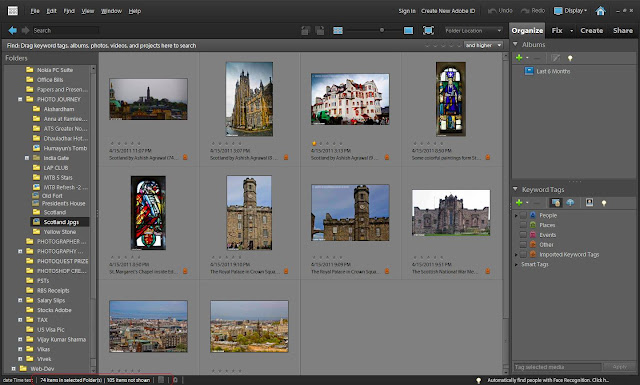 Recently I saw one post on Adobe Forums where one of our elements friend was not able to find his files which were imported two months back. Since there can be multiple reasons of files missing in a catalog, so it was not an easy task to guess what all could have caused this. Here I would want to share few basic things that give information about files in a catalog, how they are shown in different views, count, hiding some particular files etc.Here is some information which may be helpful for troubleshooting problems of not finding files...Status bar highlighted by red rectangle is are where number of files in a catalog are shown and also it gives some information about number of files being shown out of total number of files in a particular Catalog !!!In Import Batch and Thumbnail views, all the files are shown unless anything is changed through View Menu. We shall discuss more about View Menu with screen-shots below..This image shows folder-view and in folder we only see files from a particular folder which is selected on left side.At times we mark files as hidden inside Organizer and there is no relation between the status of file on Windows... So in case there are hidden files in Organizer, they can be seen by checking option - 'Show All Files'...There is another option where we can filter a particular type of file format. Eg. - There may be a need to see only videos in Catalog, just go to View Menu and uncheck all except Video. IN case you want to see, check all of them !!!I will try to add other variable things in Organizer which can impact visibility of files inside a particular Catalog !!