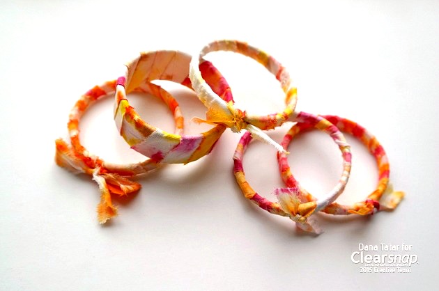 Izink-Dyed Fabric Wrapped Bangle Wrapped Bracelet Tutorial by Dana Tatar