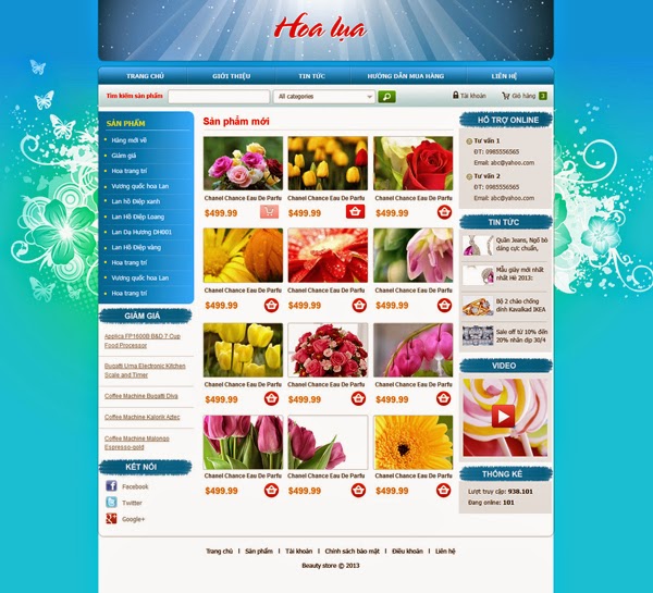 dịch vụ thiết kế website bán hàng hoa tươi