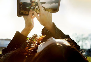 Teenager using a tablet