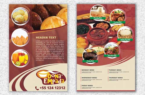 15 Contoh Desain Brosur Makanan Ringan Keren & Unik 