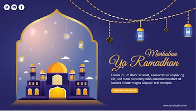 Free Desain Ramadhan PPT : Download Contoh Desain Flat Tema Ramadhan PowerPoint