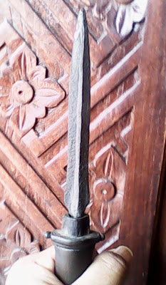 Tombak pusaka pamor pancoran Emas/pamor Alif