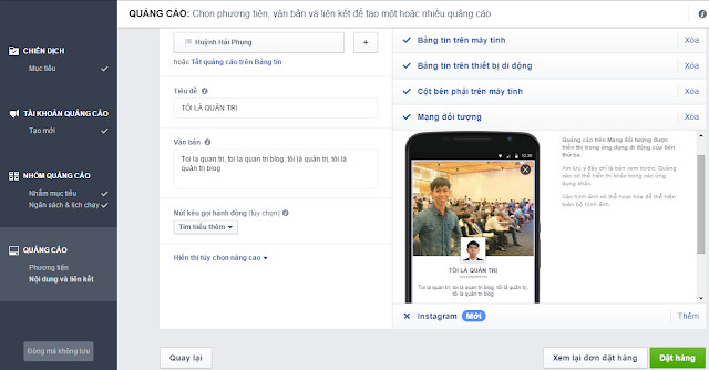 Kinh nghiệm chạy Quảng cáo facebook ads