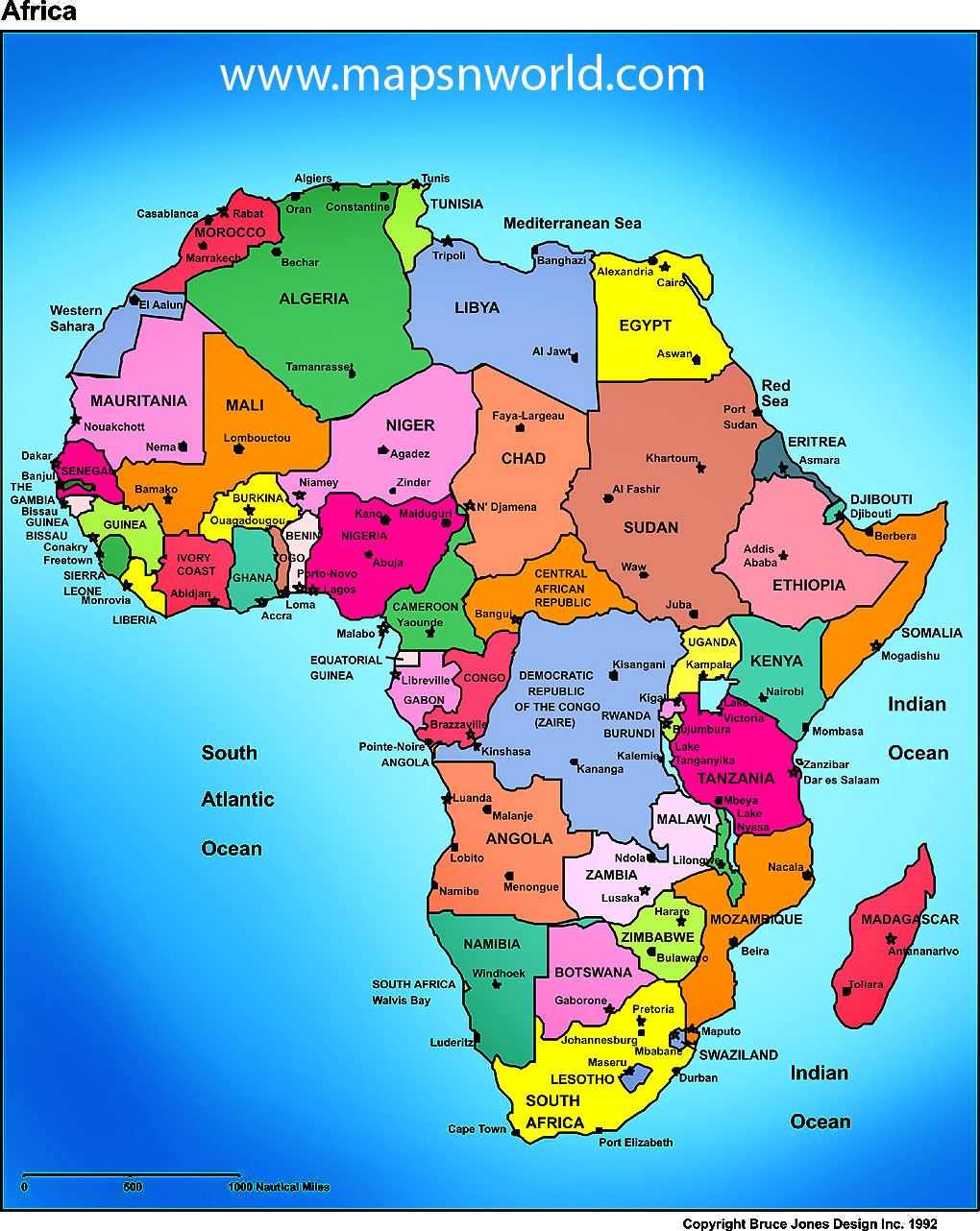 Africa Map Region Country | Map of World Region City