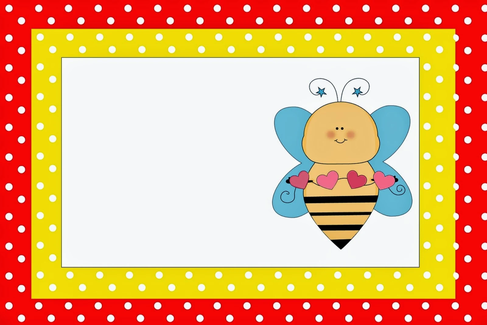 Bees Free Printable Invitations, Labels or Cards.