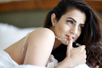 Glorious, beauty, AMEESHA, PATEL, photo, shoot, Laying, on, bed