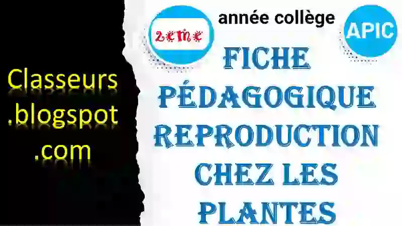 fiche pédagogique reproduction chez les plantes maroc pdf