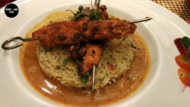 Skewered Chicken with multi grain rice @Aspect Bon Vivant @ Nimisserie | Bangalore