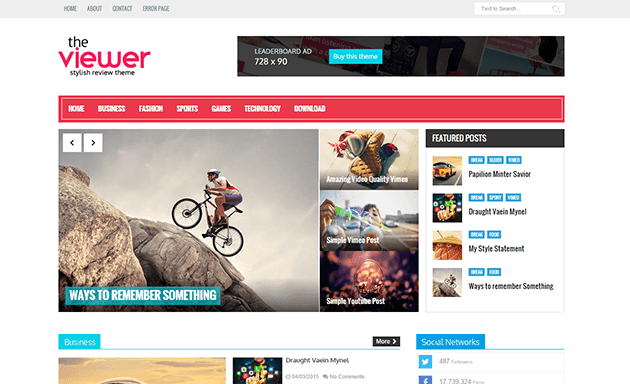 Viewer Responsive Blogger Template