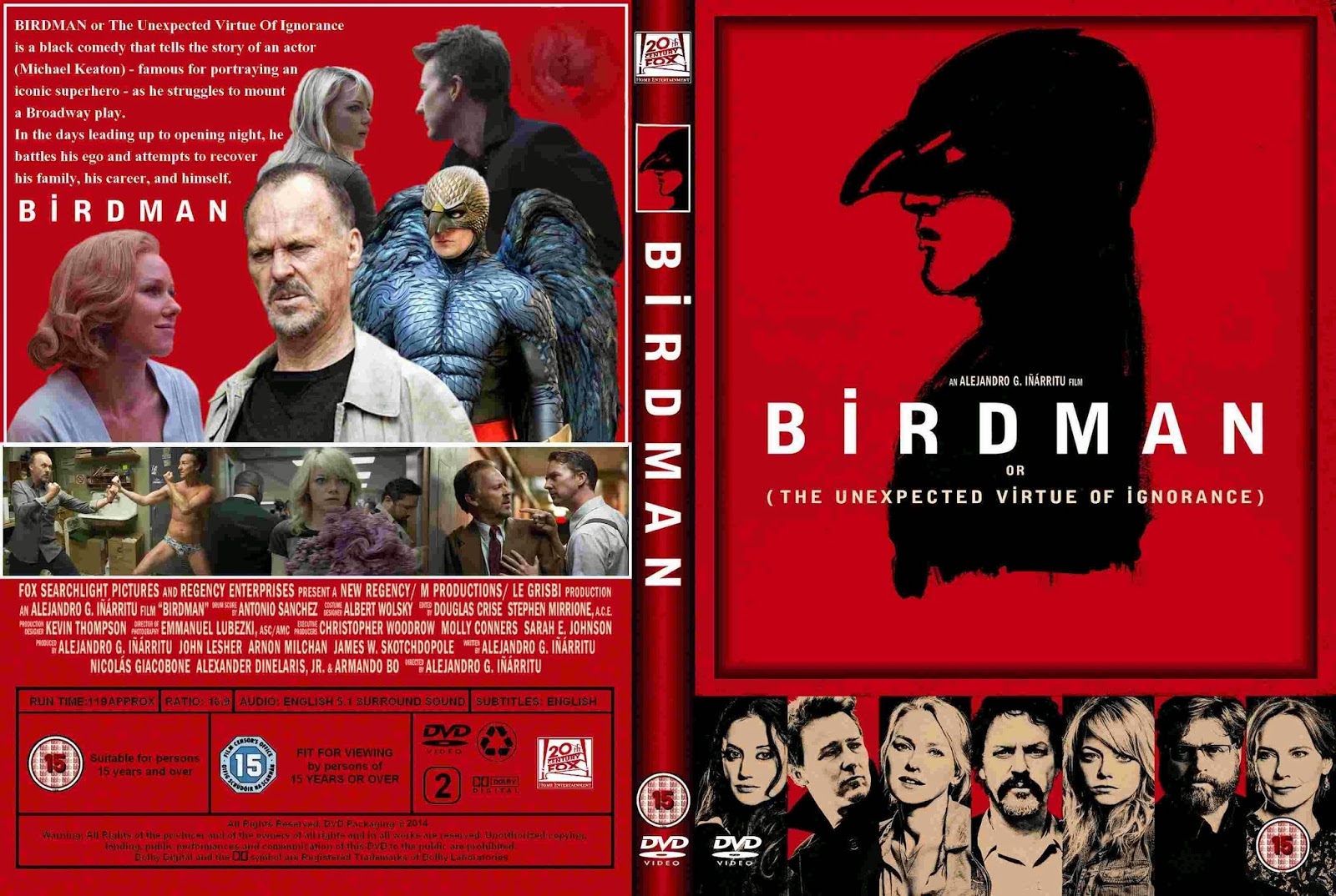 Birdman (2014) - DVD Cover Movie