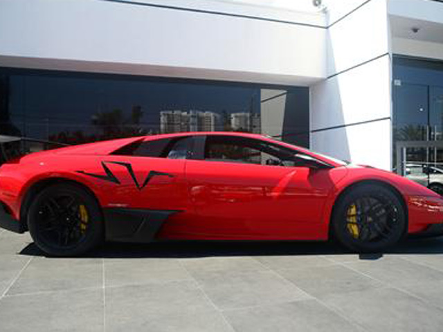 The ultrarare red Lamborghini Murcielago SuperVeloce LP6704 is listed at 
