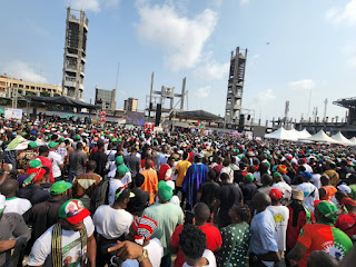 2023 Presidential candidate of the Labour Party (LP), Peter Obi, takes 2023 Presidential Campaign rally to Tafawa Balewa Square (TBS), Lagos State