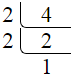 Prime factorization of 4 by division method