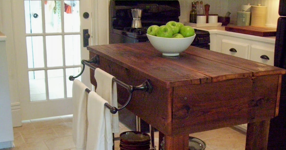 vintage home love: How To Build A Rustic Kitchen Table Island