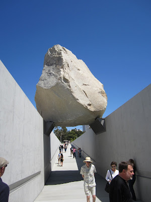 Land art sculpture levitated mass at LACMA by Michael Heizer