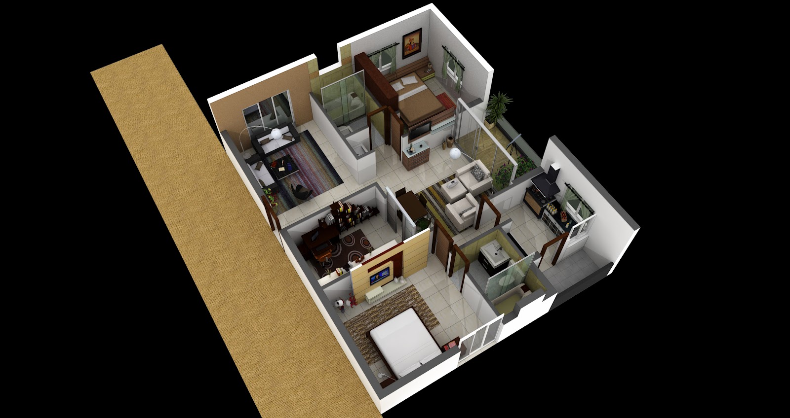 Isometric 3D Floor Plan