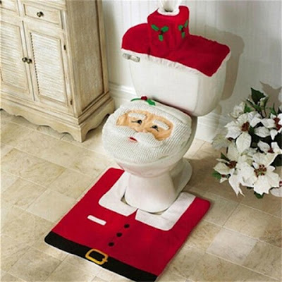 WS0050 Merry Christmas Happy New Year Best Christmas Gift Decorations Bathroom Toilet Seat Carpet