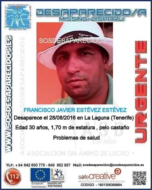 Francisco Javier Estévez Estévez, hombre de 30 años desaparecido en La Laguna, Tenerife